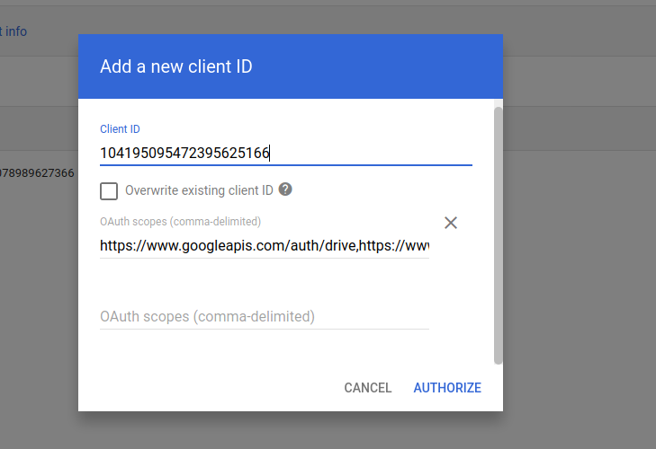Workspace client id done